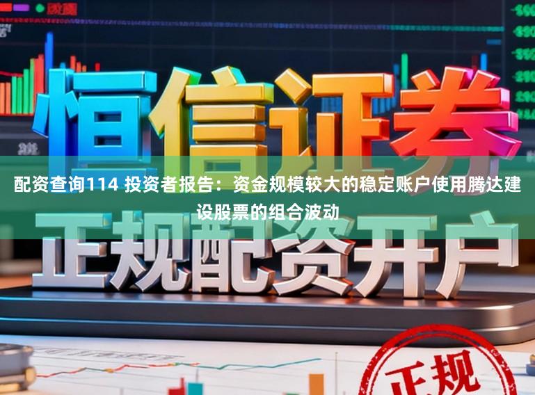 配资查询114 投资者报告:资金规模较大的稳定账户使用腾达建设股票的组合波动